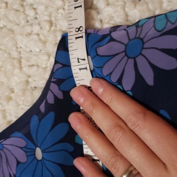 90s prima dona women's floral sleeveless dress medium - Picture 4 of 9